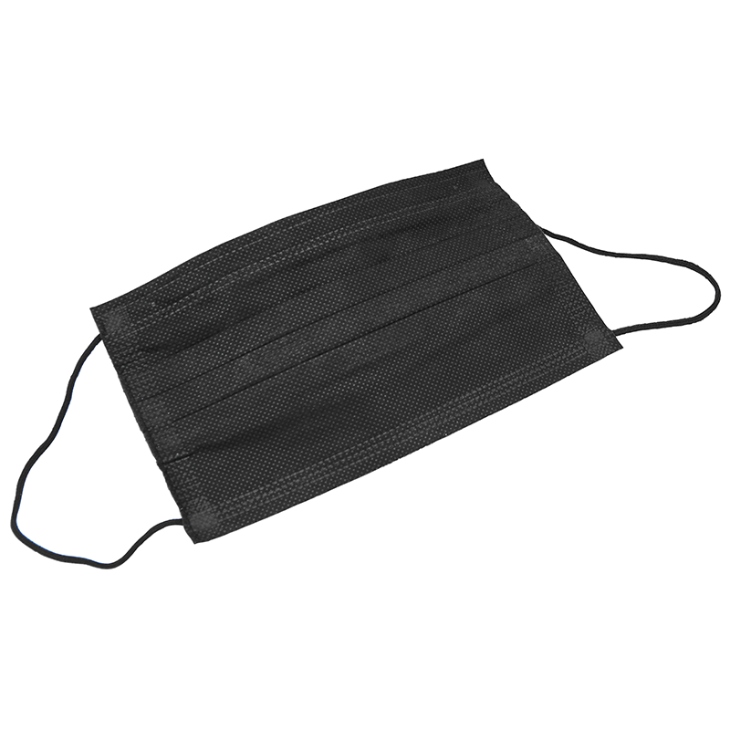 50 EW-Mundschutz, Vlies, 3-lagig, schwarz