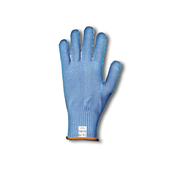 Niroflex BlueCut -pro-, Handschuh der Schnittschutzklasse 5 nach EN 388, Faser mit Inox-Seele: Brinix® A8C, Polyester, Inox, Schnitt-Test nach ISO 13997 = 48,5N, frei von Composite/Glasfasern, Maschinenwäsche bis 85°C, Schnittschutz, Kälteschutz, Best4Foo