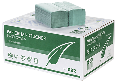5000 disp. Towels V,1-ply,green (24x21cm,100% Recycled Paper)#022