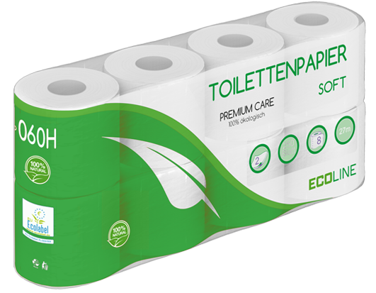Pack of &quot;BASIC&quot; Toilet Paper,2-ply (250 sheets,PU:8x8=64 rolls)#060