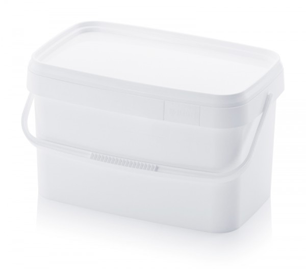 Bucket 12.8 L,white, with lid