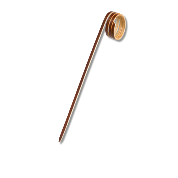 Ringspieße, aus hochwertigem Bambus gefertigt, mit Ringknoten, in der Größe 120 mm, Holzspieß, Partyspieß, Cocktailspieß, Best4Food